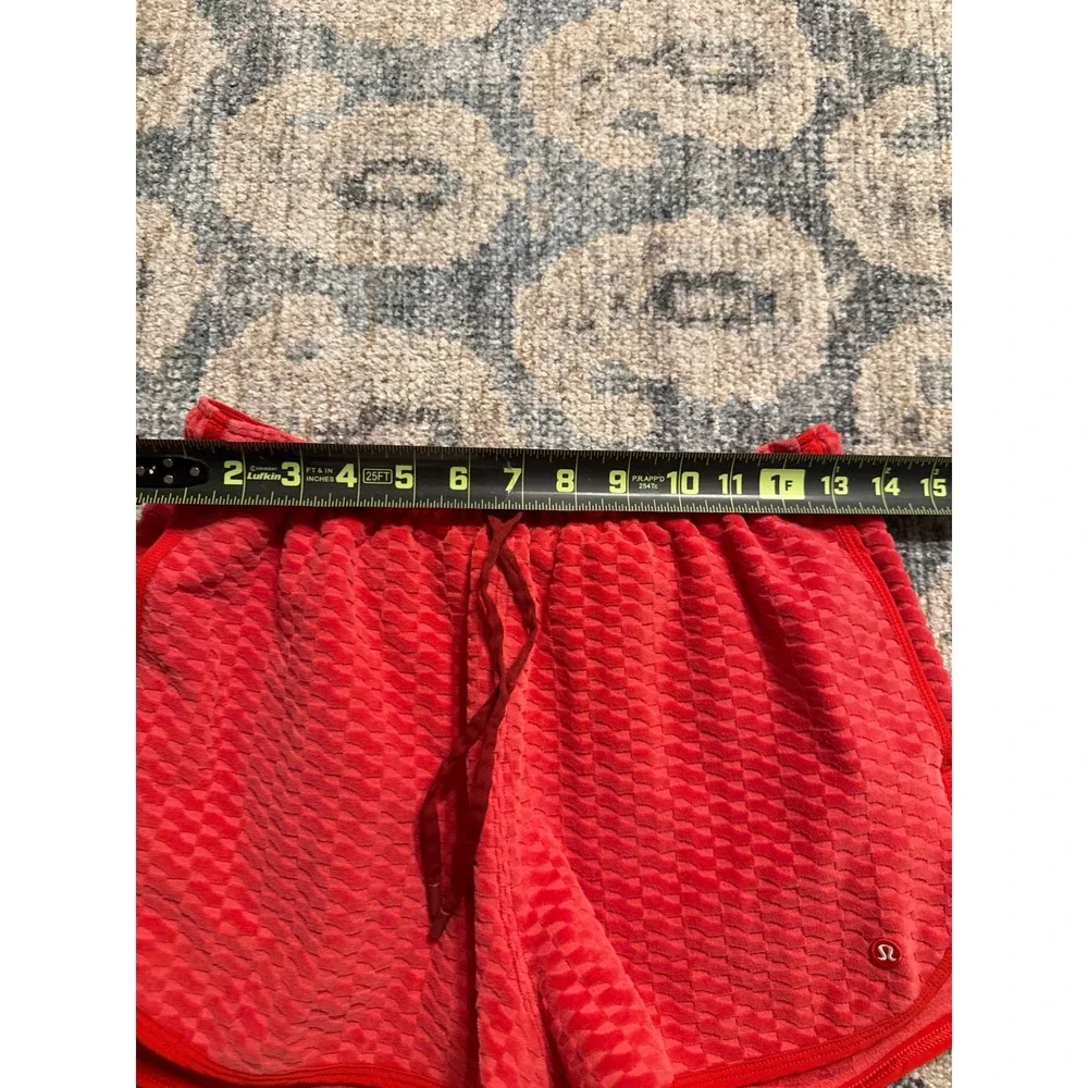 Lululemon Velvet Terry Slim Fit High Rise Short Red Medium Excellent Condition